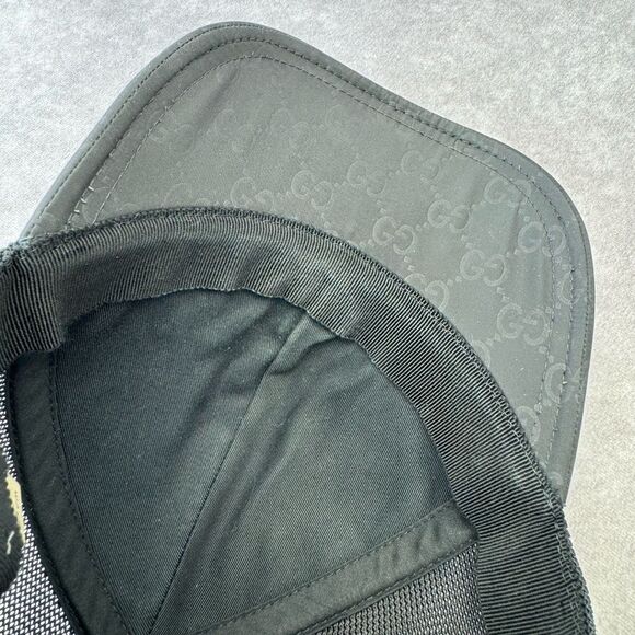 Gucci Black Gg Mesh Baseball Cap Hat Small - Picture 12 of 16